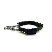 Load image into Gallery viewer, Half Check Chain Dog Collars Small Large 20mm Adjustable With Chrome Plated Chain In Various Colours