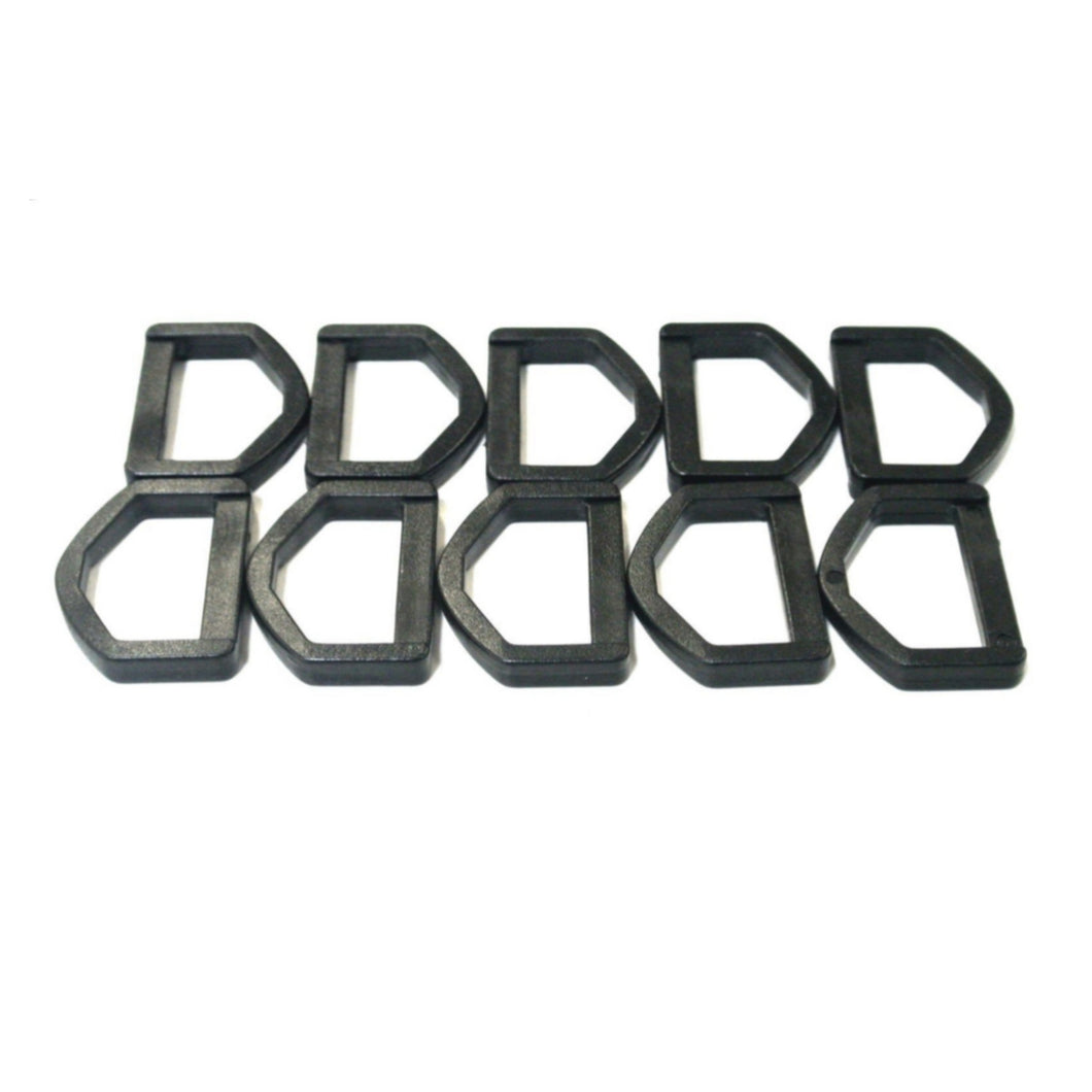 Black Plastic D-Rings For Webbing Straps Crafts 25mm 40mm 50mm