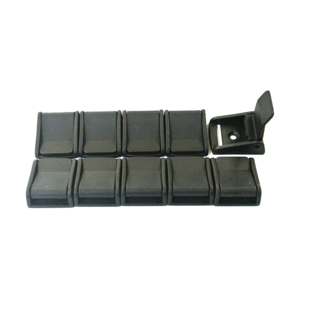 Black Plastic Cam Buckles Lever Flap 25mm Fastening Straps
