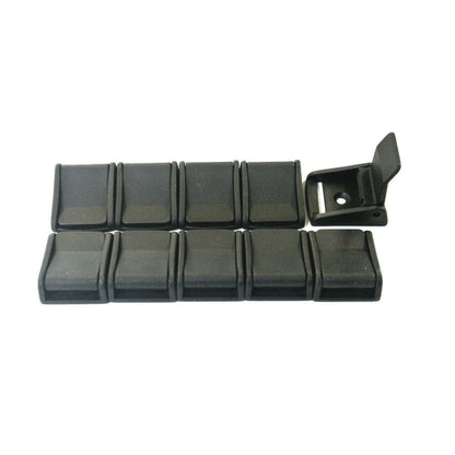 Black Plastic Cam Buckles Lever Flap 25mm Fastening Straps