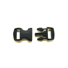 Load image into Gallery viewer, 10mm Black Plastic Curved Side Release Buckles For Collars Bags Straps