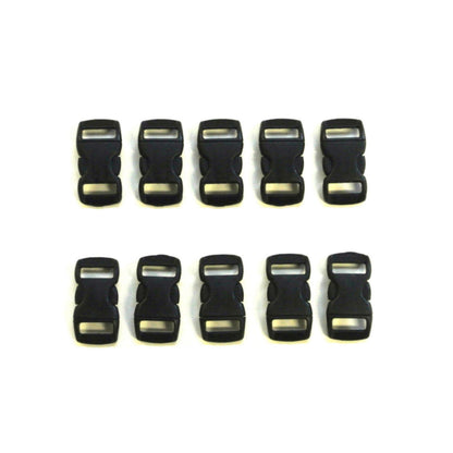 10mm Black Plastic Curved Side Release Buckles For Collars Bags Straps