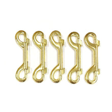 Load image into Gallery viewer, Double Ended Trigger Clips Hooks Solid Brass Brass Plated Nickel Plated