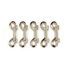 Load image into Gallery viewer, Double Ended Trigger Clips Hooks Solid Brass Brass Plated Nickel Plated