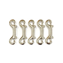 Load image into Gallery viewer, Double Ended Trigger Clips Hooks Solid Brass Brass Plated Nickel Plated