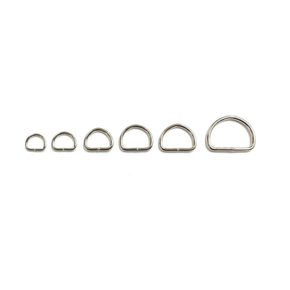 Welded D-Rings Brass & Nickel Plated x10 in Various Sizes For Webbing Bags Dog Leads & Collars