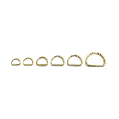 Welded D-Rings Brass & Nickel Plated x10 in Various Sizes For Webbing Bags Dog Leads & Collars