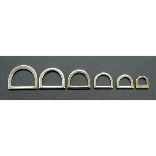 Pressed Solid D-Rings Brass & Nickel Plated x10 in Various Sizes For Webbing Bags Dog Leads & Collars