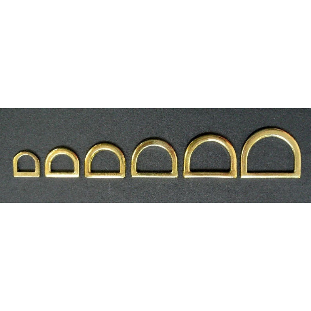 Pressed Solid D-Rings Brass & Nickel Plated x10 in Various Sizes For Webbing Bags Dog Leads & Collars