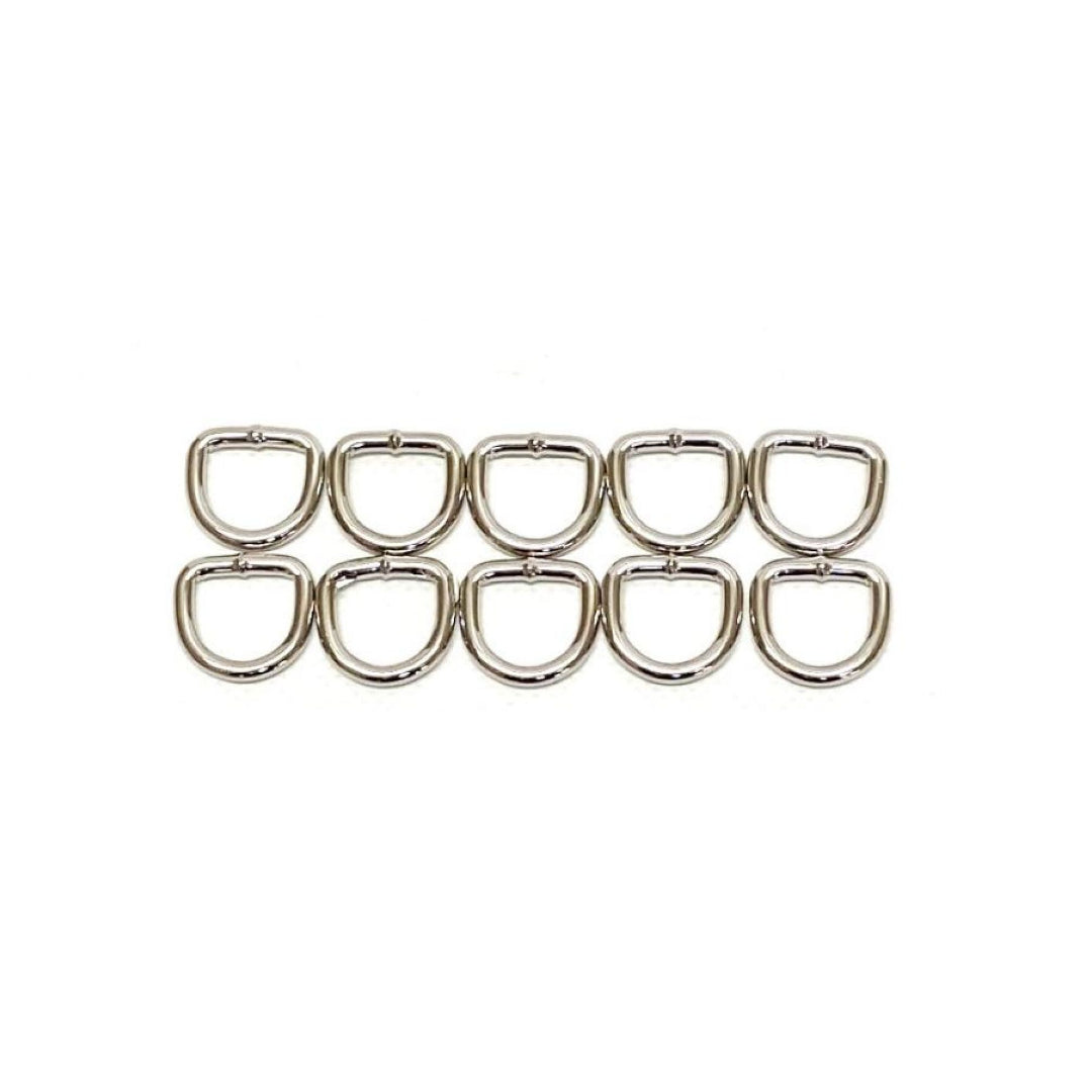 13mm Welded D-Rings 3mm Thick Nickel Plated For Bags Straps Dog Leads Crafts x10 x25 x50 x100