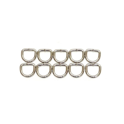 13mm Welded D-Rings 3mm Thick Nickel Plated For Bags Straps Dog Leads Crafts x10 x25 x50 x100