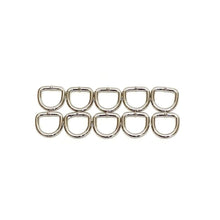 Load image into Gallery viewer, 13mm Welded D-Rings 3mm Thick Nickel Plated For Bags Straps Dog Leads Crafts x10 x25 x50 x100