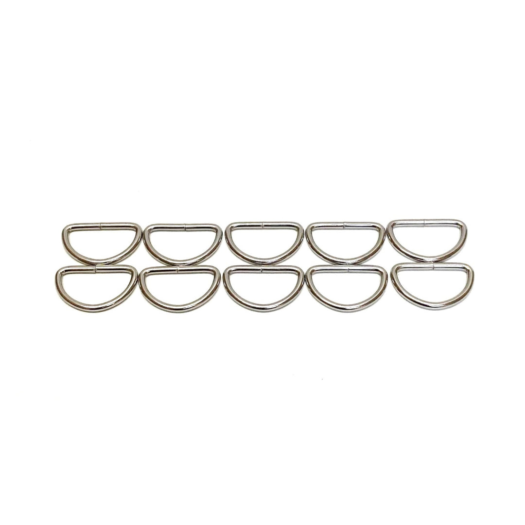 38mm Welded D-Rings 3mm Thick Nickel Plated For Bags Straps Dog Leads Crafts x10 x25 x50 x100
