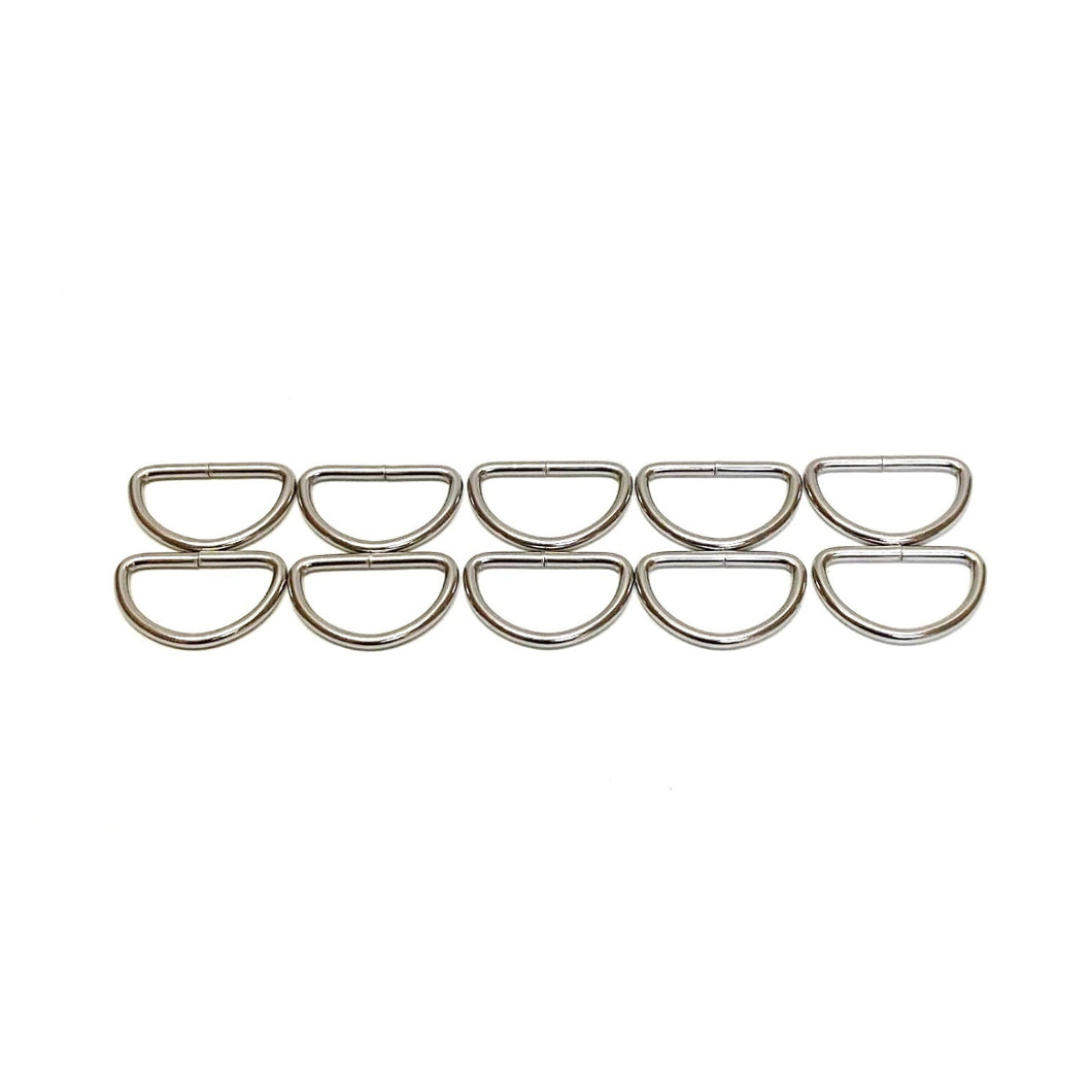 38mm Welded D-Rings 3mm Thick Nickel Plated For Bags Straps Dog Leads Crafts x10 x25 x50 x100
