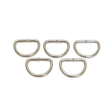 Load image into Gallery viewer, 25mm Welded D-Rings 3mm Thick Nickel Plated For Bags Straps Dog Leads Crafts x10 x25 x50 x100