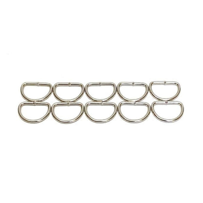 25mm Welded D-Rings 3mm Thick Nickel Plated For Bags Straps Dog Leads Crafts x10 x25 x50 x100