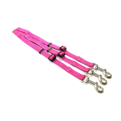 20mm Adjustable 3 Way Coupler Splitter Dog Leads Leash Strong Durable Webbing In 18 Various Colours
