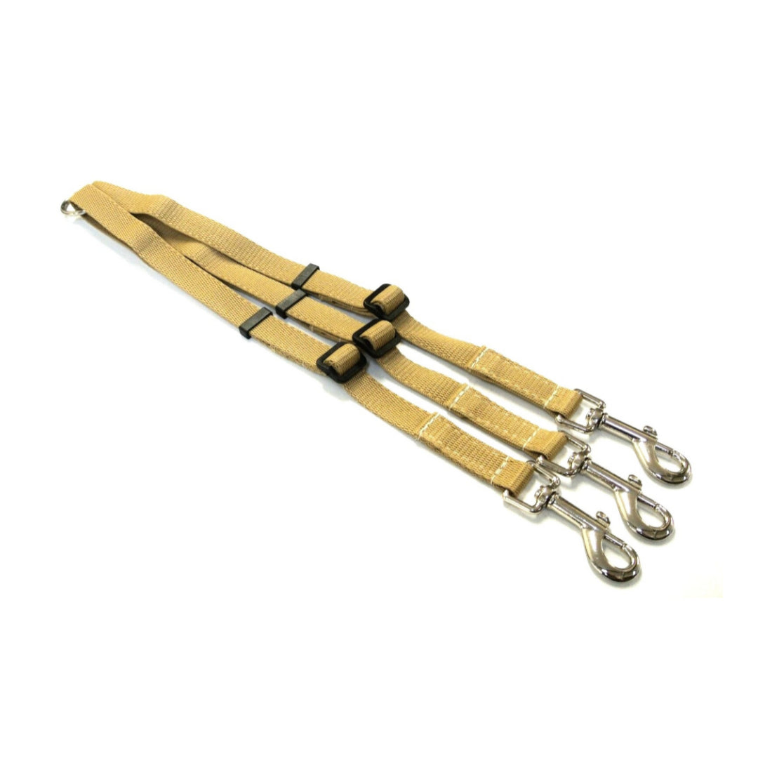 20mm Adjustable 3 Way Coupler Splitter Dog Leads Leash Strong Durable Webbing In 18 Various Colours