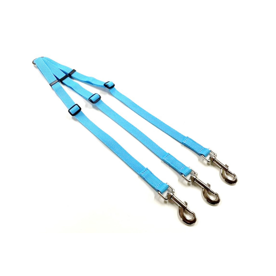 20mm Adjustable 3 Way Coupler Splitter Dog Leads Leash Strong Durable Webbing In 18 Various Colours