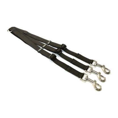 20mm Adjustable 3 Way Coupler Splitter Dog Leads Leash Strong Durable Webbing In 18 Various Colours