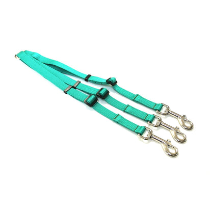 20mm Adjustable 3 Way Coupler Splitter Dog Leads Leash Strong Durable Webbing In 18 Various Colours