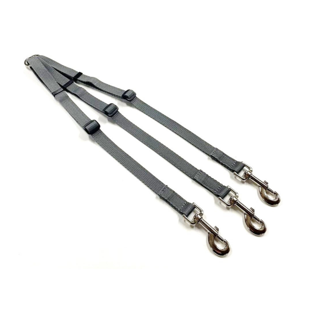 20mm Adjustable 3 Way Coupler Splitter Dog Leads Leash Strong Durable Webbing In 18 Various Colours