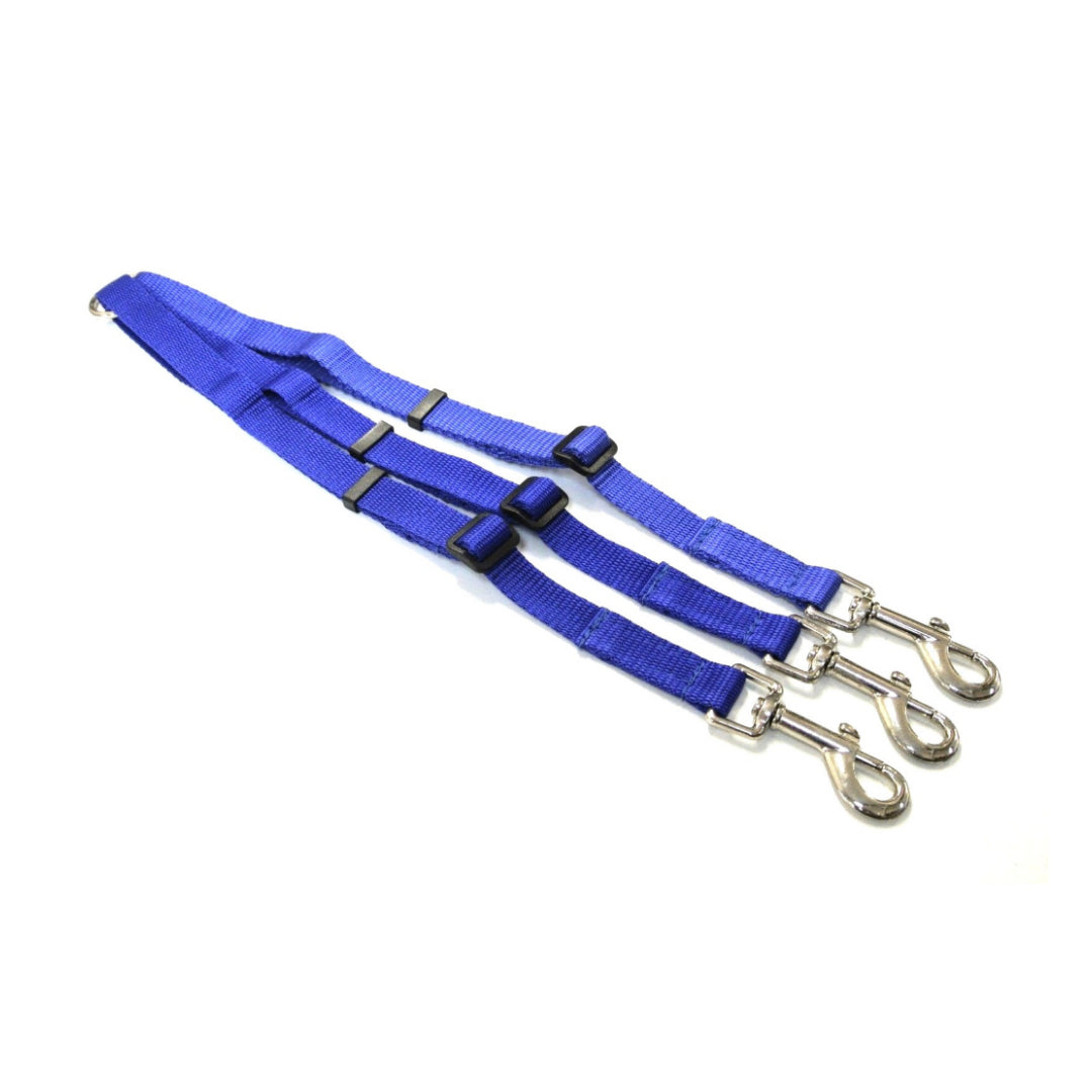 20mm Adjustable 3 Way Coupler Splitter Dog Leads Leash Strong Durable Webbing In 18 Various Colours