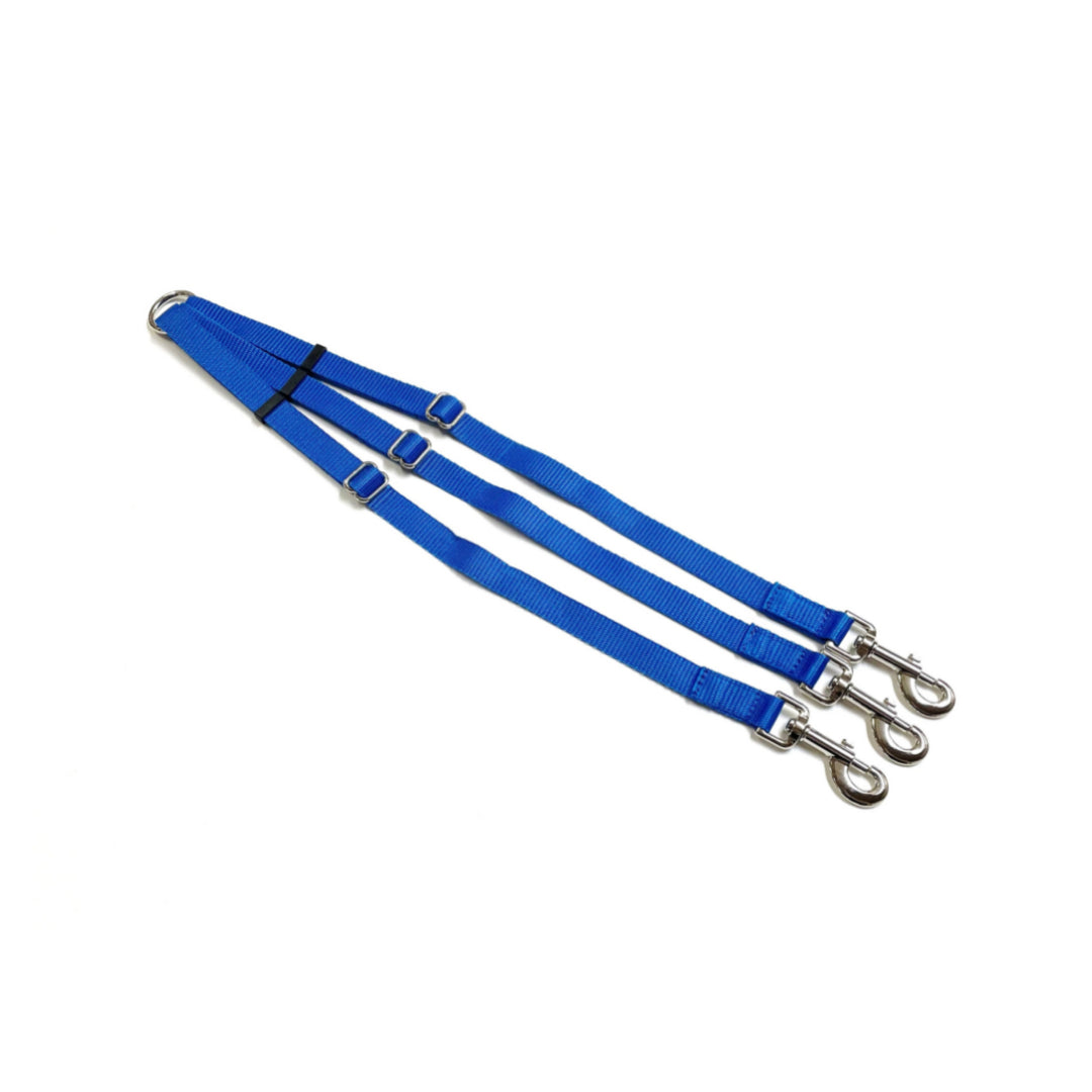 20mm Adjustable 3 Way Coupler Splitter Dog Leads Leash Strong Durable Webbing In 18 Various Colours