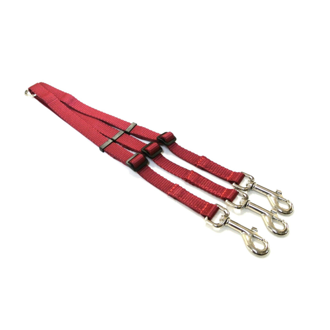 20mm Adjustable 3 Way Coupler Splitter Dog Leads Leash Strong Durable Webbing In 18 Various Colours