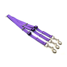 Load image into Gallery viewer, 20mm Adjustable 3 Way Coupler Splitter Dog Leads Leash Strong Durable Webbing In 18 Various Colours
