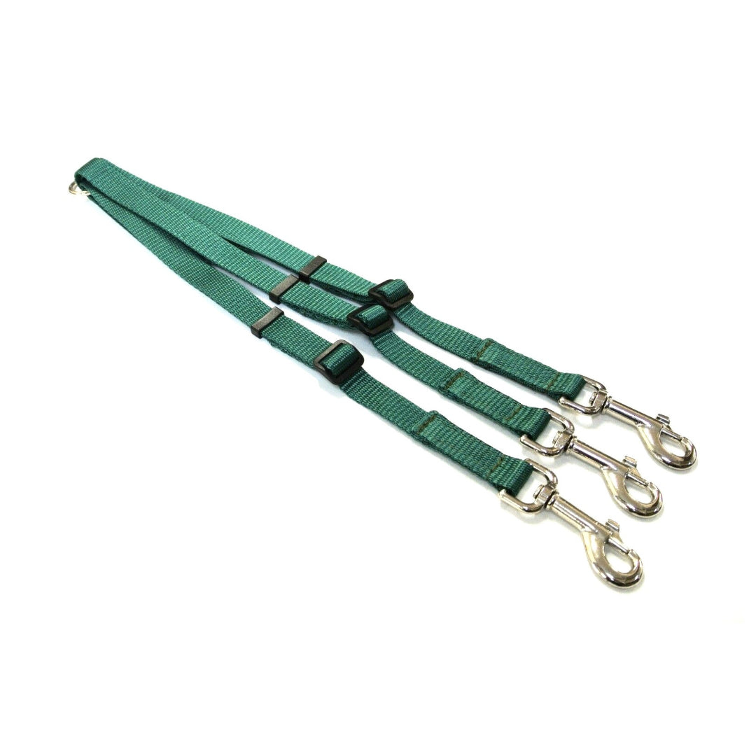 20mm Adjustable 3 Way Coupler Splitter Dog Leads Leash Strong Durable Webbing In 18 Various Colours