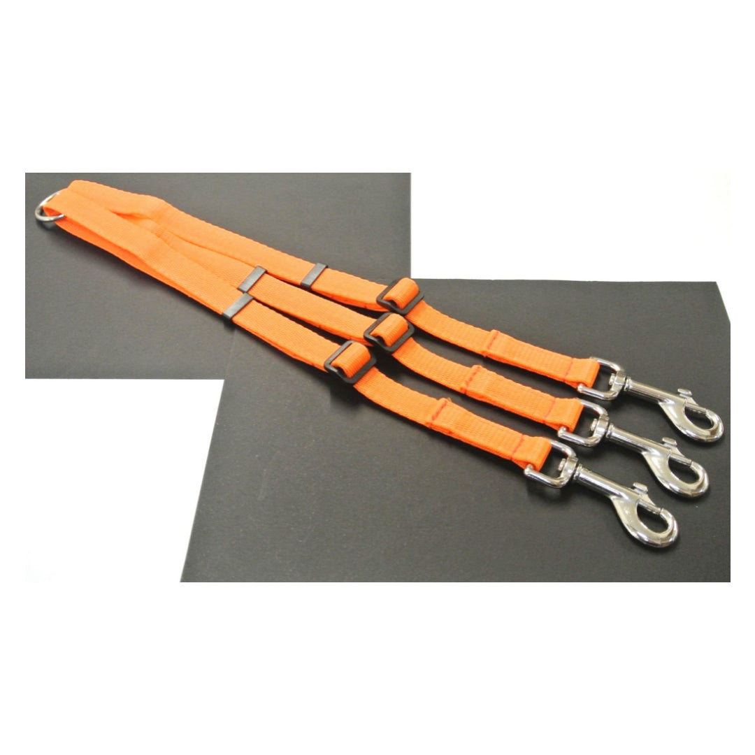 20mm Adjustable 3 Way Coupler Splitter Dog Leads Leash Strong Durable Webbing In 18 Various Colours
