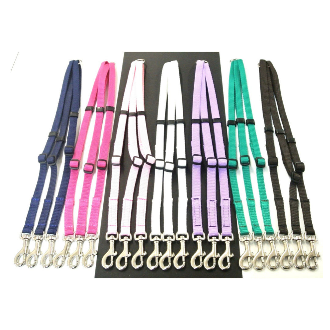 13mm Adjustable Triple 3 Way Splitter Dog Lead Training Leash Strong Durable