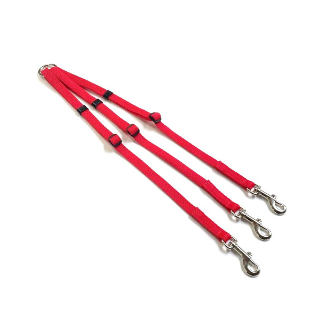 13mm Adjustable Triple 3 Way Splitter Dog Lead Training Leash Strong Durable