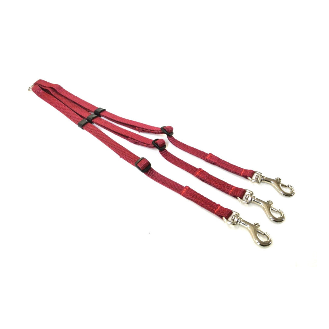 13mm Adjustable Triple 3 Way Splitter Dog Lead Training Leash Strong Durable