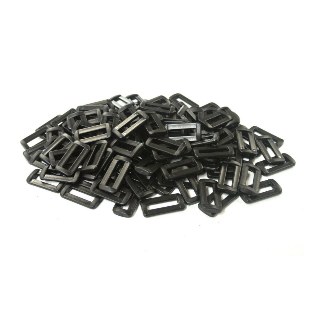 25mm Plastic 2 Bar Loop Buckles For Webbing Straps Handles Bags Crafts