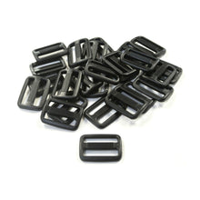 Load image into Gallery viewer, 25mm Black Plastic 3 Bar Slides Triglides For Handles Straps Webbing Bags Crafts