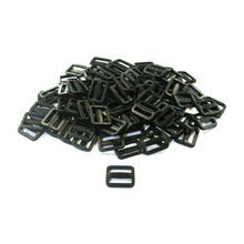 Load image into Gallery viewer, 20mm Black Plastic 3 Bar Slides Triglides For Handles Straps Webbing Bags Crafts