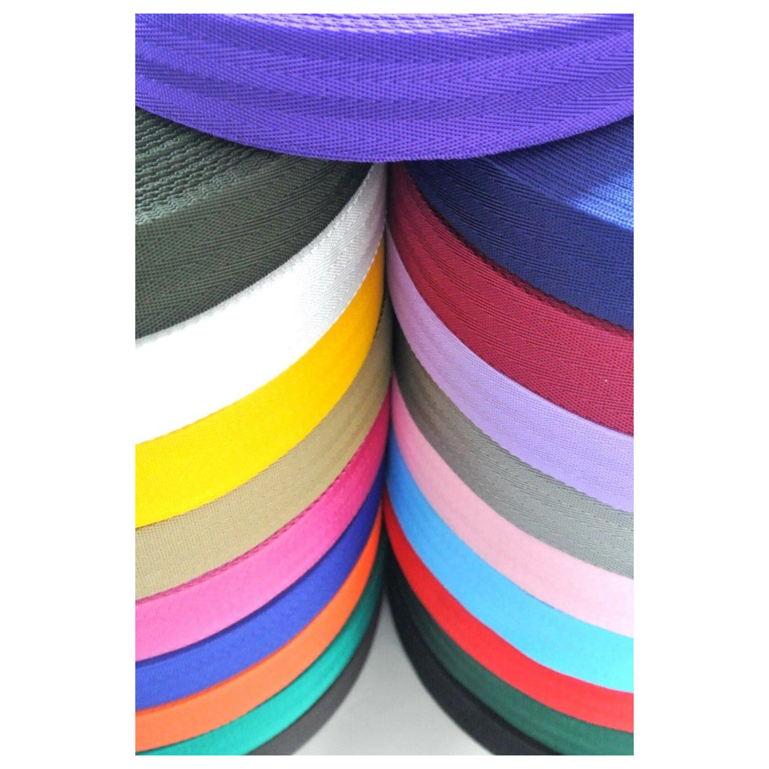 38/40mm Wide Herringbone Webbing 380kg 19 Colours For Dog Collars Straps Handles Crafts