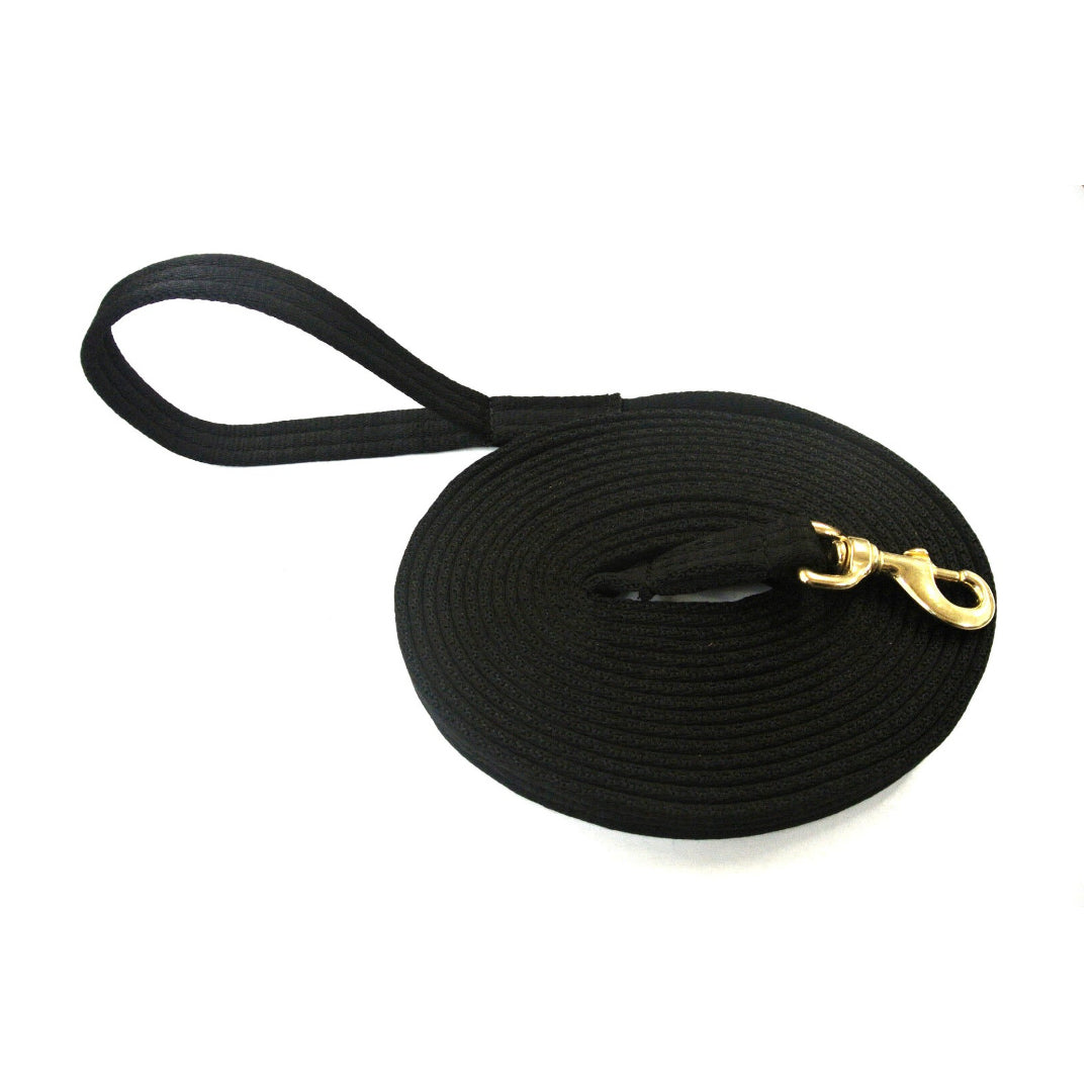 Horse Lunge Line Dog Training Lead Padded Strong Soft Air Webbing Solid Brass Trigger Clip