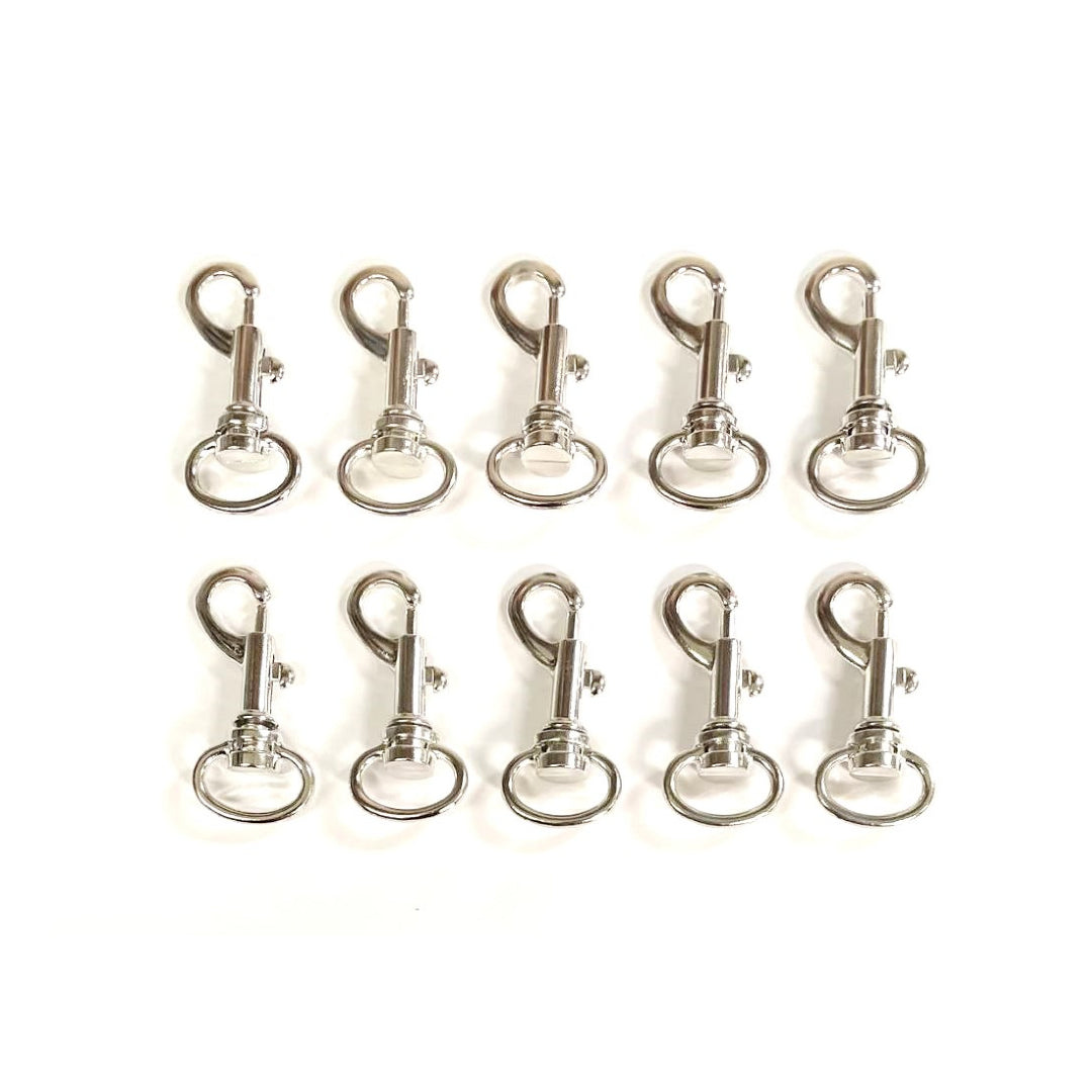 20mm Light Swivel Trigger Clips Hooks Nickel Plated x2 x5 x10 x25 x50 x100