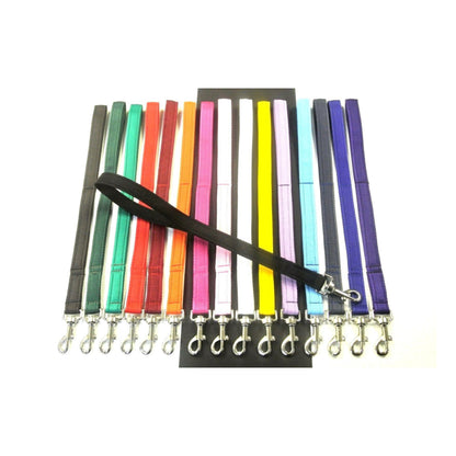 18" Short Close Control Dog Training Lead Leash 25mm Cushion Webbing In 19 Colours