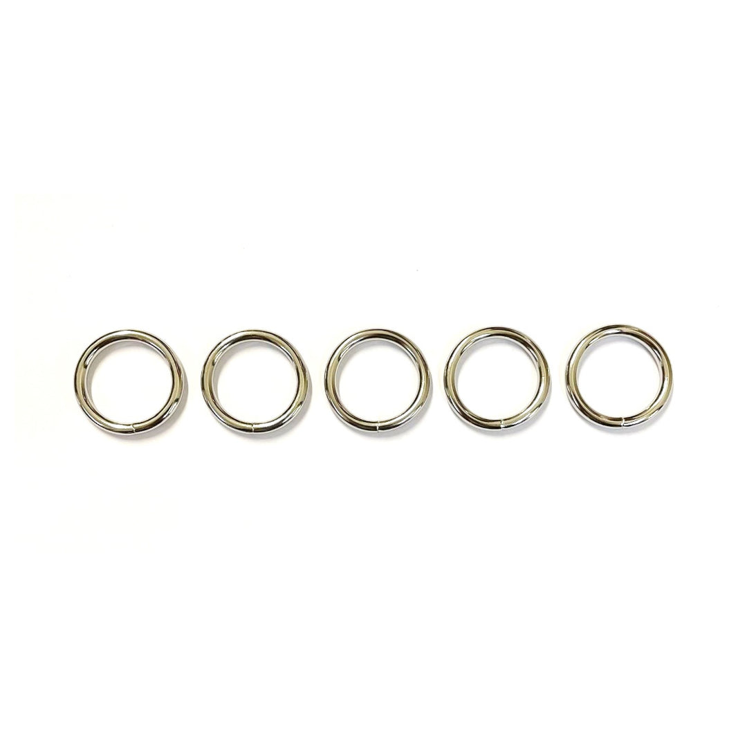 25mm Welded O-Rings Nickel Plated 4mm Thick For Webbing Bags Straps Handles Dog Leads x1 - x500