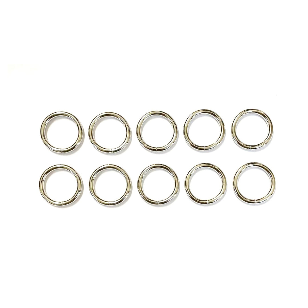 25mm Welded O-Rings Nickel Plated 4mm Thick For Webbing Bags Straps Handles Dog Leads x1 - x500