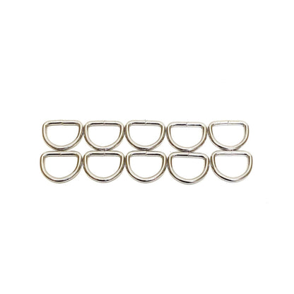 25mm Welded D-Rings 4mm Thick Nickel Plated For Bags Straps Dog Leads Crafts
