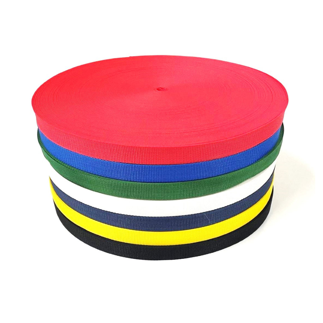 25mm Polypropylene Webbing In Various Colours For Dog Leads Bags Straps Handles 1m - 100m