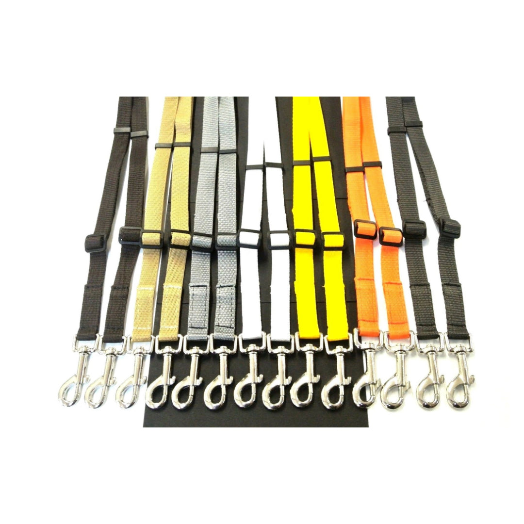 20mm Adjustable 2 Way Coupler Splitter Dog Leads Leash Strong Durable Webbing In 19 Various Colours