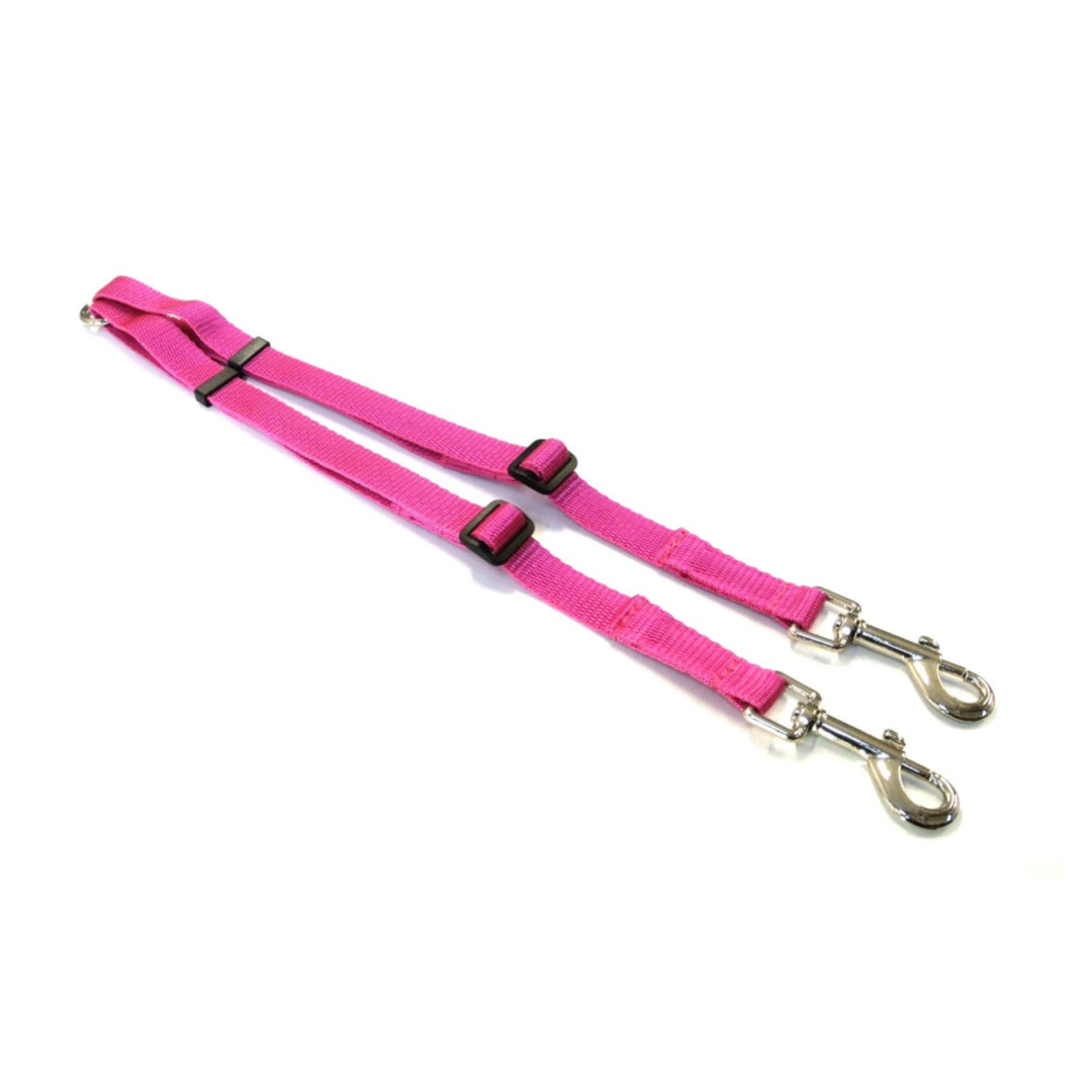 20mm Adjustable 2 Way Coupler Splitter Dog Leads Leash Strong Durable Webbing In 19 Various Colours