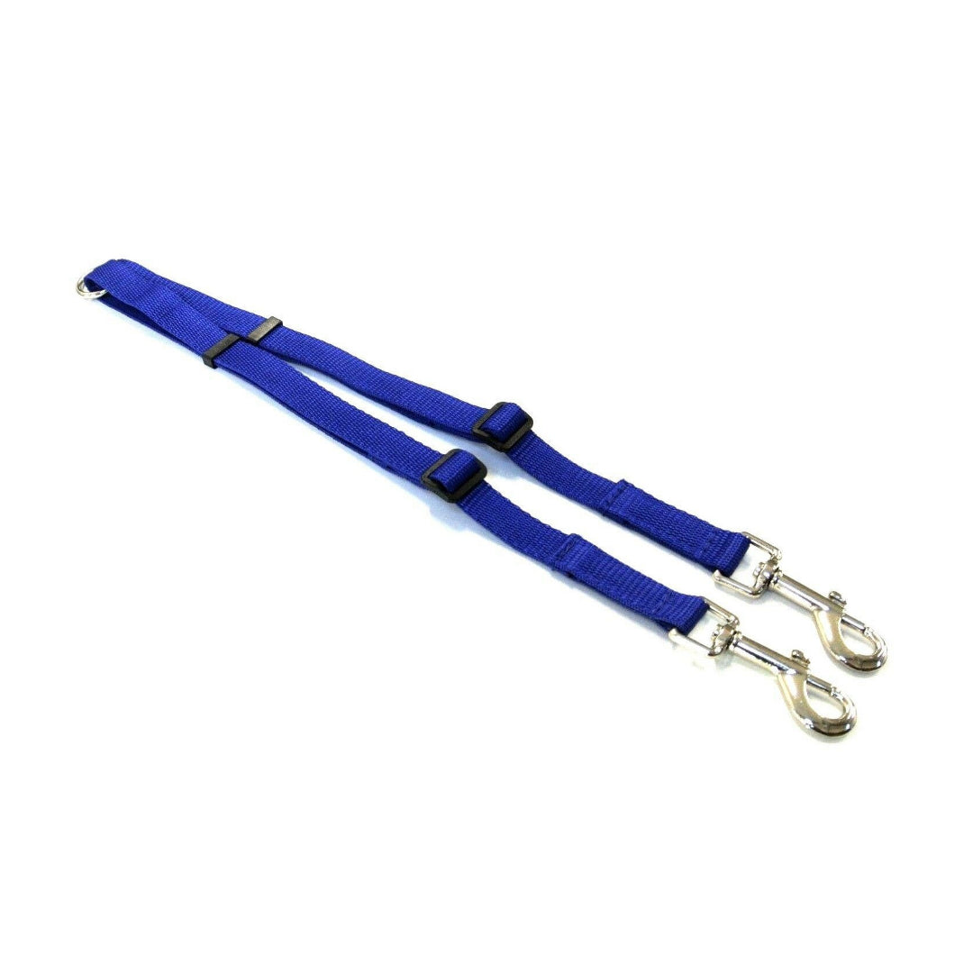 20mm Adjustable 2 Way Coupler Splitter Dog Leads Leash Strong Durable Webbing In 19 Various Colours