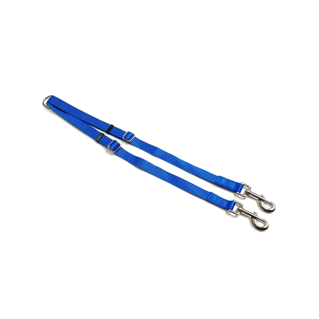 20mm Adjustable 2 Way Coupler Splitter Dog Leads Leash Strong Durable Webbing In 19 Various Colours